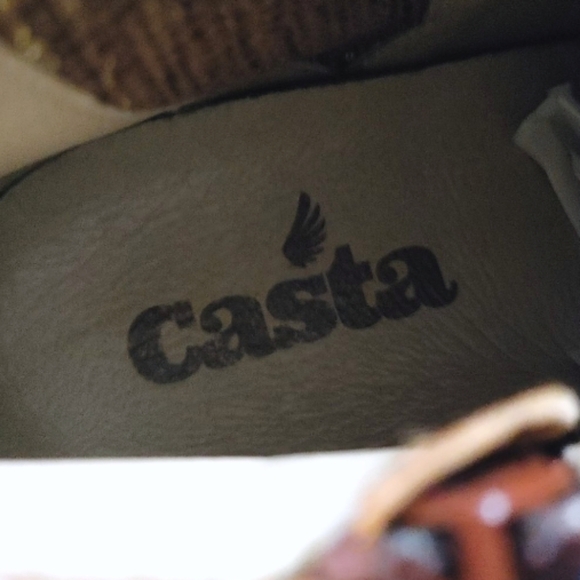 Casta Brown Leather Western Style Snake Pattern Zip Up Ankle Boots Women Size 7 - Picture 7 of 11